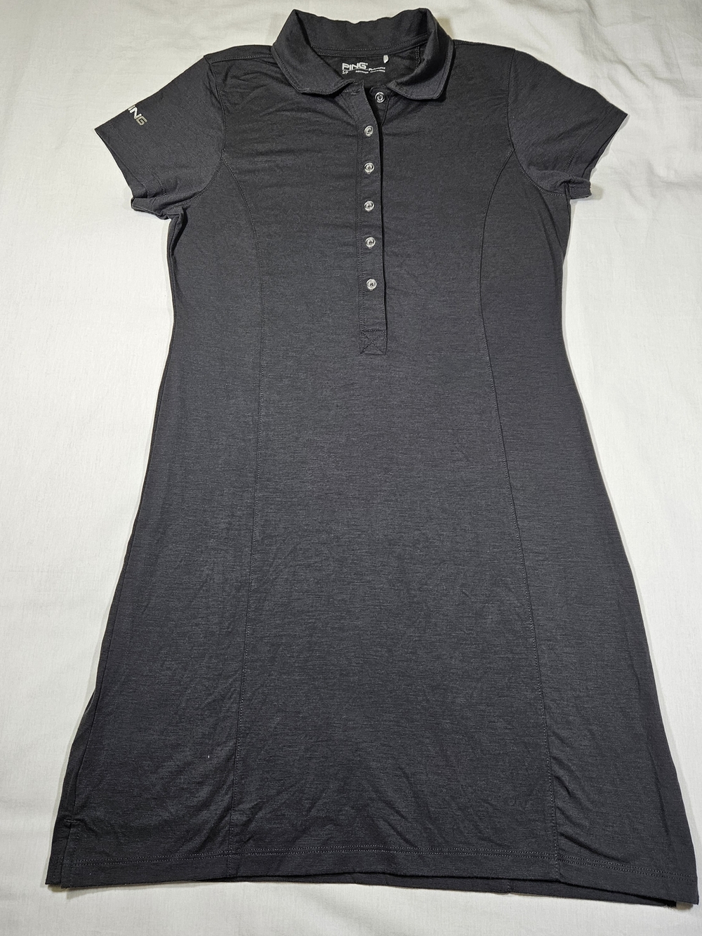 PING Performance Women Small/P Charcoal Grey Jersey Knit Golf Polo Dress